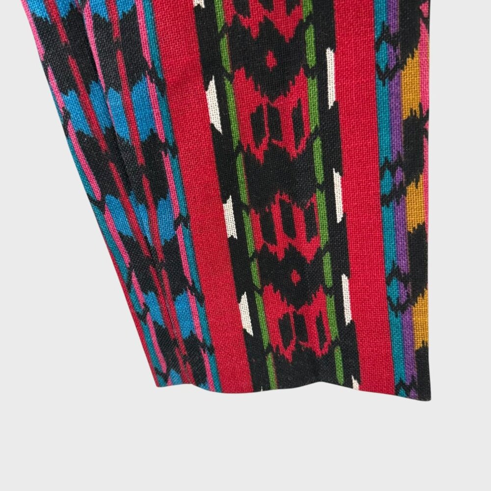 Vintage 90's Boho Banded Tribal Print Blazer Jacket Multicolor Women's Medium - Picture 8 of 11